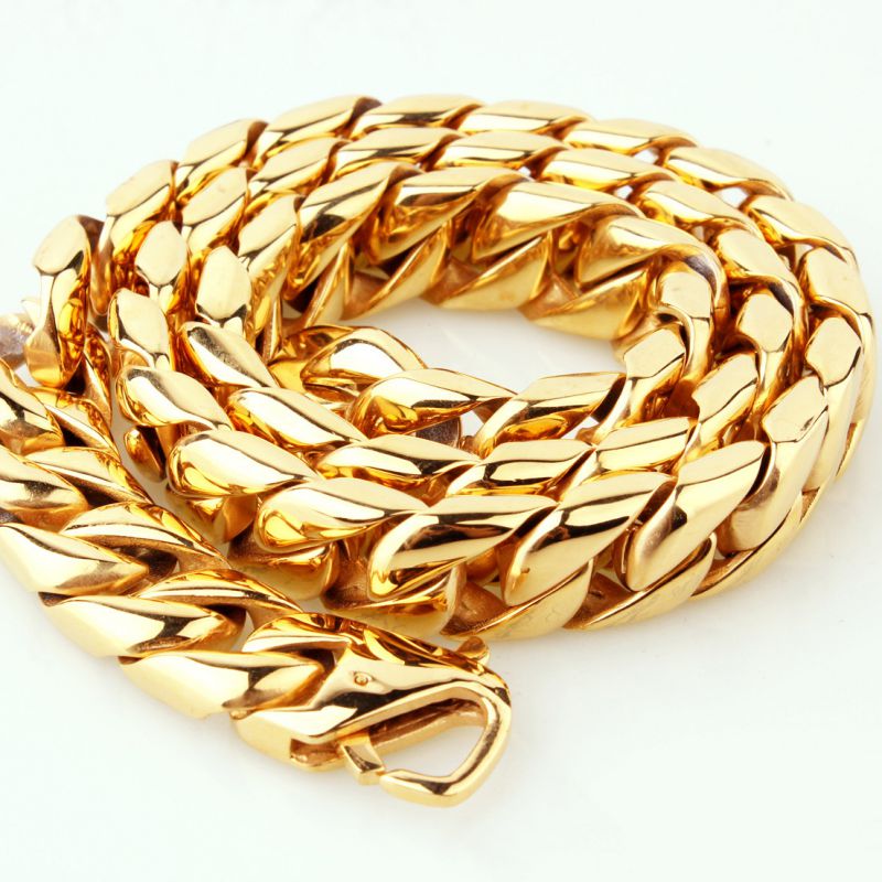 Fashion Gold Stainless Steel Geometric Chain Men's Necklace