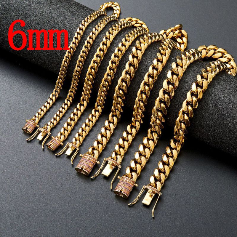 Fashion 6mm28 Inches (71cm) Stainless Steel Geometric Chain Men's Necklace
