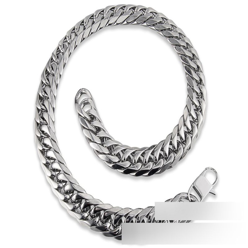 Fashion 13mm Stainless Steel Geometric Chain Men's Necklace