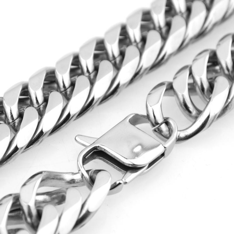Fashion 21mm Stainless Steel Geometric Chain Men's Necklace