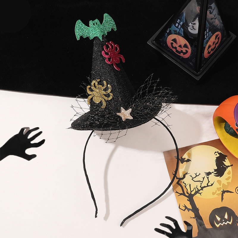 Fashion Halloween:spider Fabric Spider Witch Hat Headband