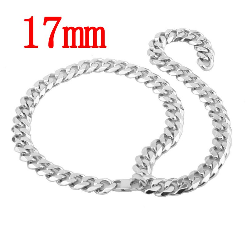 Fashion 17mm14inch/35cm Stainless Steel Geometric Chain Men's Necklace