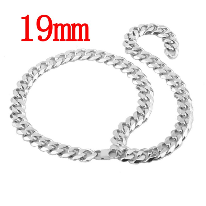 Fashion 19mm18 Inches/46cm Stainless Steel Geometric Chain Men's Necklace