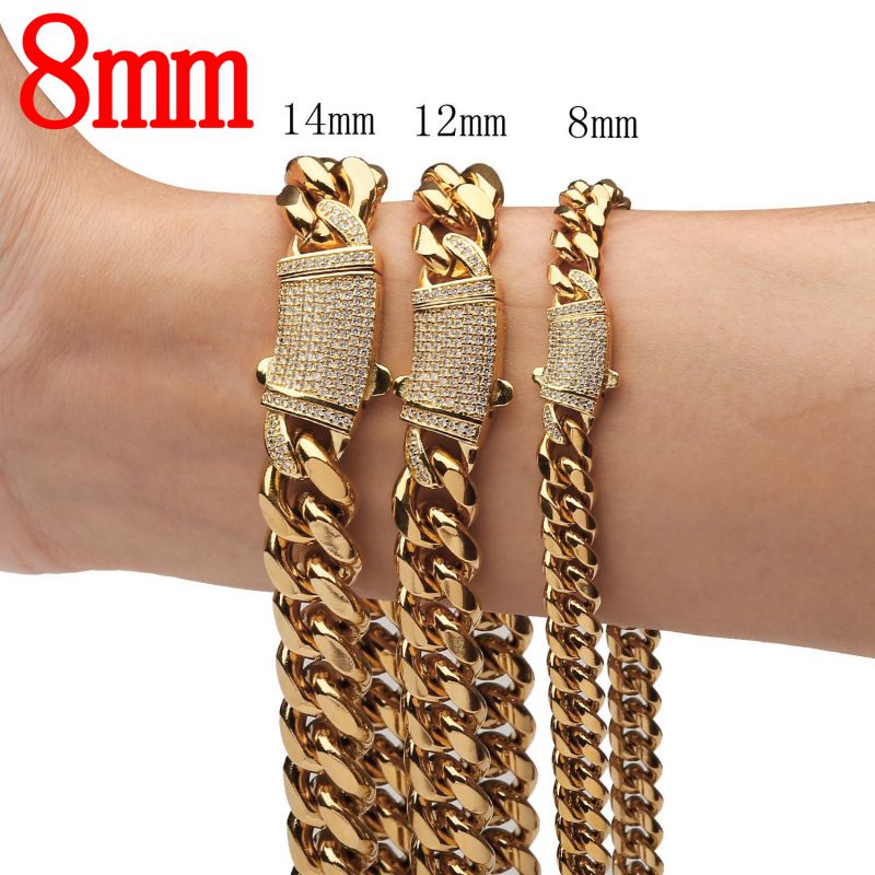 Fashion 8mm20 Inches (51cm) Stainless Steel Geometric Chain Men's Necklace