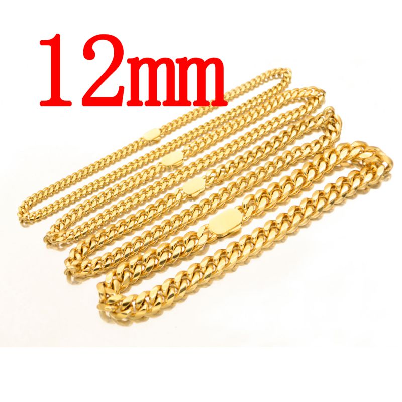 Fashion 12mm32 Inches 81cm Stainless Steel Geometric Chain Men's Necklace