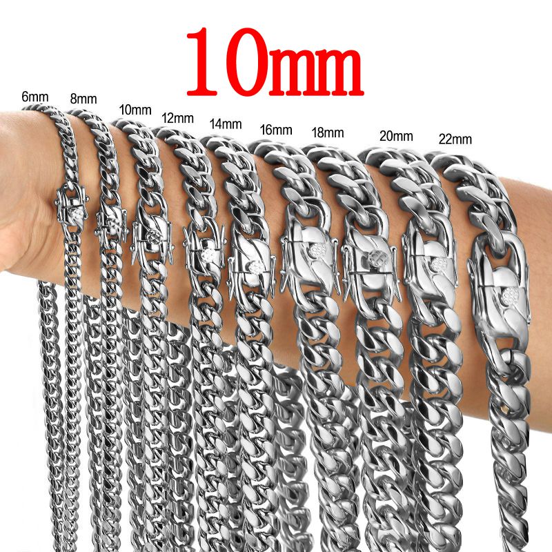 Fashion 10mm18 Inches (46cm) Stainless Steel Geometric Chain Men's Necklace