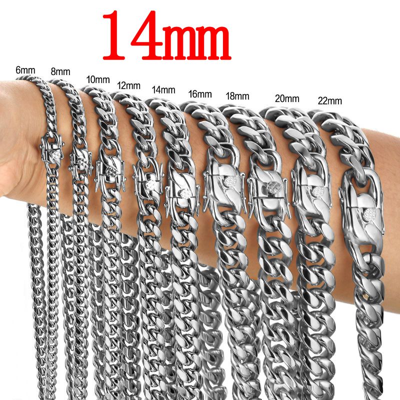 Fashion 14mm16 Inches (41cm) Stainless Steel Geometric Chain Men's Necklace