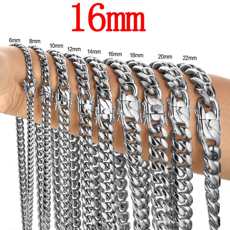 Fashion 16mm16 Inches (41cm) Stainless Steel Geometric Chain Men's Necklace