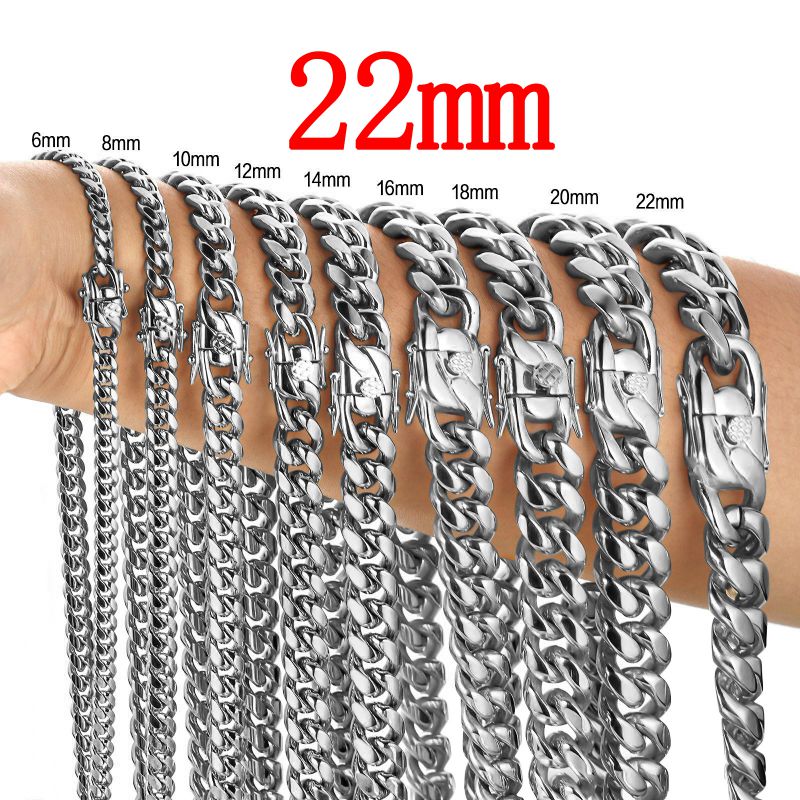 Fashion 22mm30 Inches (76cm) Stainless Steel Geometric Chain Men's Necklace