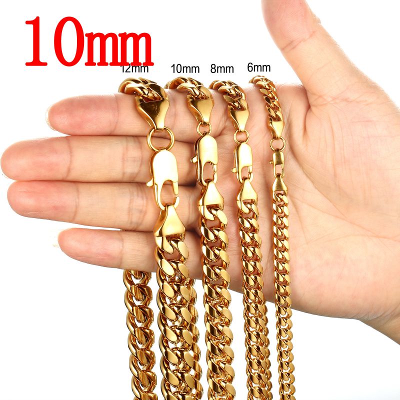 Fashion 10mm18inch-46cm Stainless Steel Geometric Chain Men's Necklace