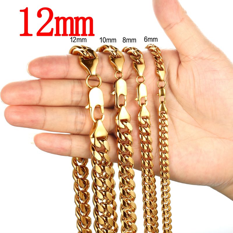 Fashion 12mm21cm Bracelet Stainless Steel Geometric Chain Men's Bracelet