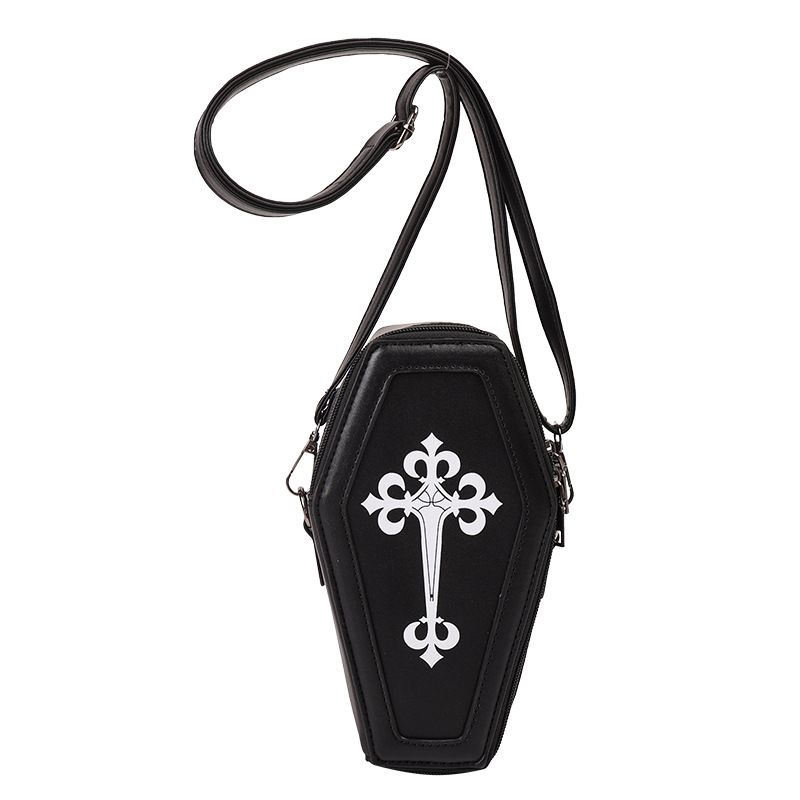 Fashion Style One Black Pu Cross-print Crossbody Bag