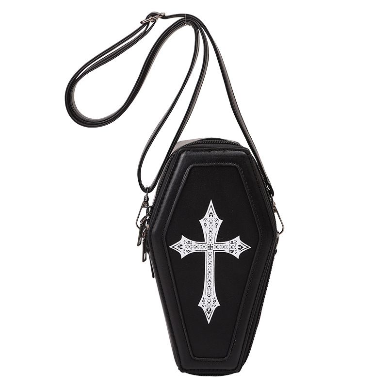 Fashion Type Three Black Pu Cross-print Crossbody Bag