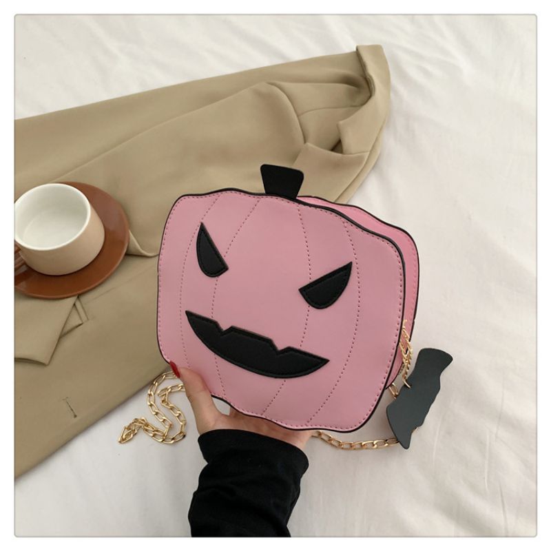 Fashion Pink Pu Pumpkin Messenger Bag