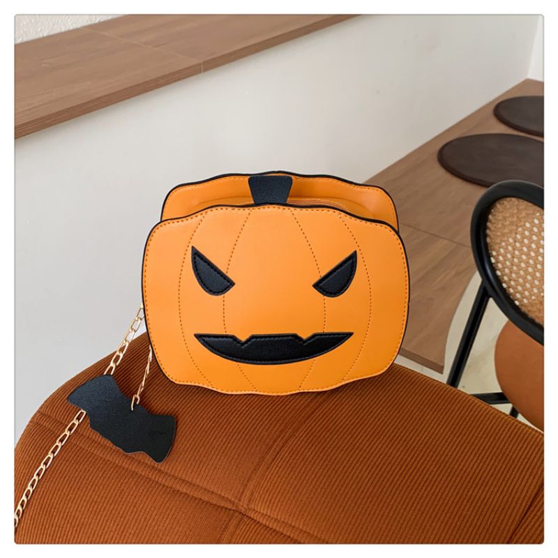 Fashion Orange Pu Pumpkin Messenger Bag