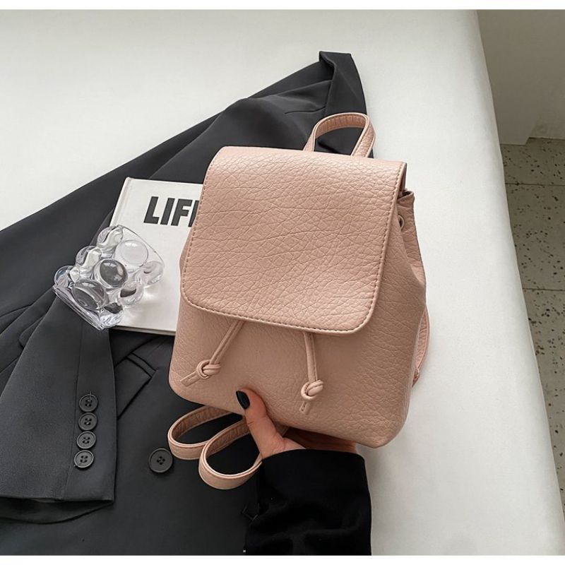 Fashion Pink Pu Soft Side Large Capacity Backpack
