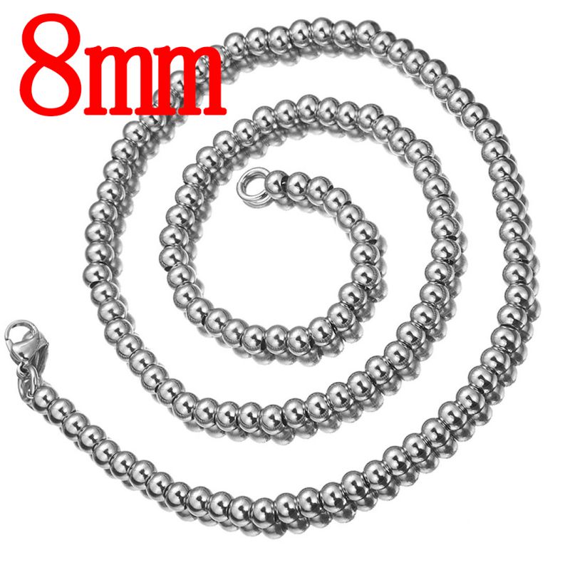 Fashion 8mm30 Inches (76cm) Stainless Steel Ball Chain Men's Necklace