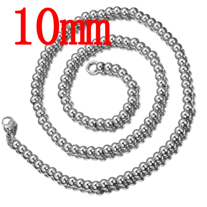 Fashion 10mm22 Inches (56cm) Stainless Steel Ball Chain Men's Necklace