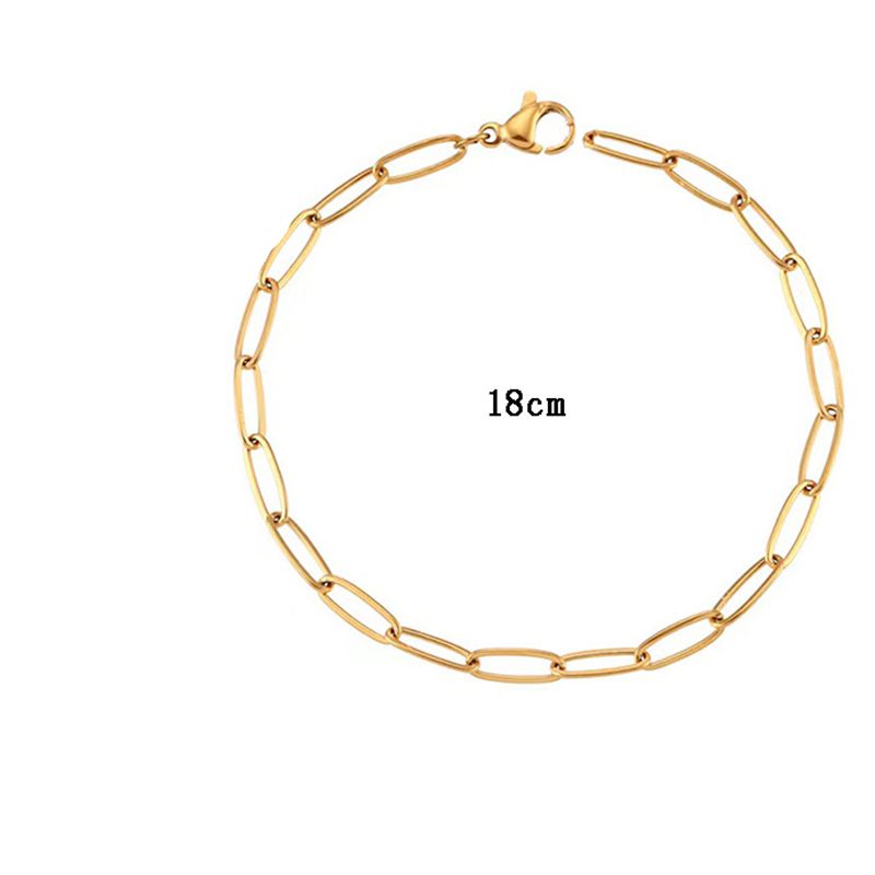 Fashion 18cm Gold Gold Plated Titanium Chain Bracelet