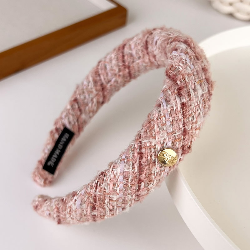 Fashion B Pastel Wool-knit Metal Standard Wide-brimmed Headband