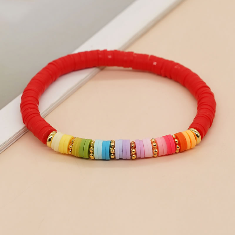 Fashion 4# Multicolored Clay Beaded Bracelet