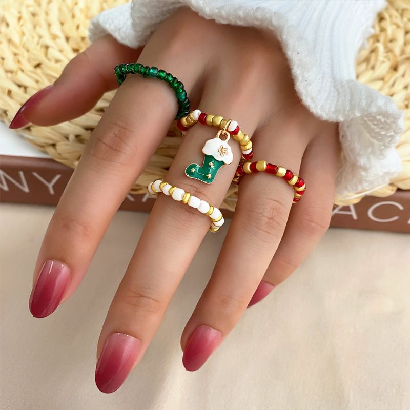 Fashion 6# Alloy Geometric Christmas Ring Set