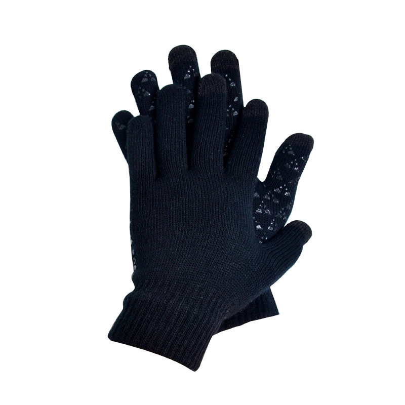 Fashion Black Knitted Non-slip Touchscreen Five-finger Gloves