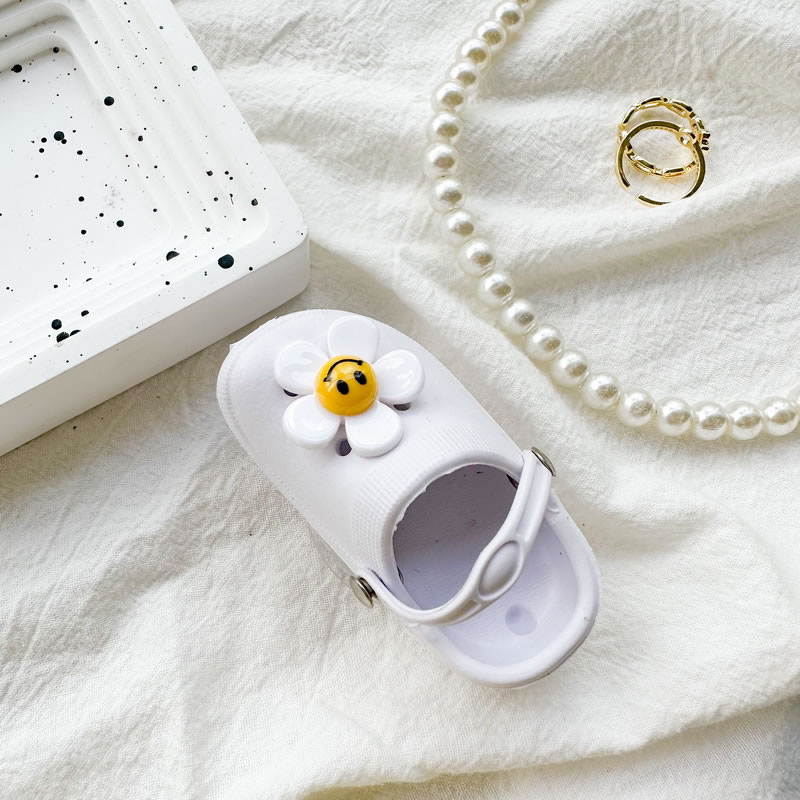 Fashion Flower Hole Shoes - White Plastic Flower Hole Shoes Mobile Phone Airbag Holder