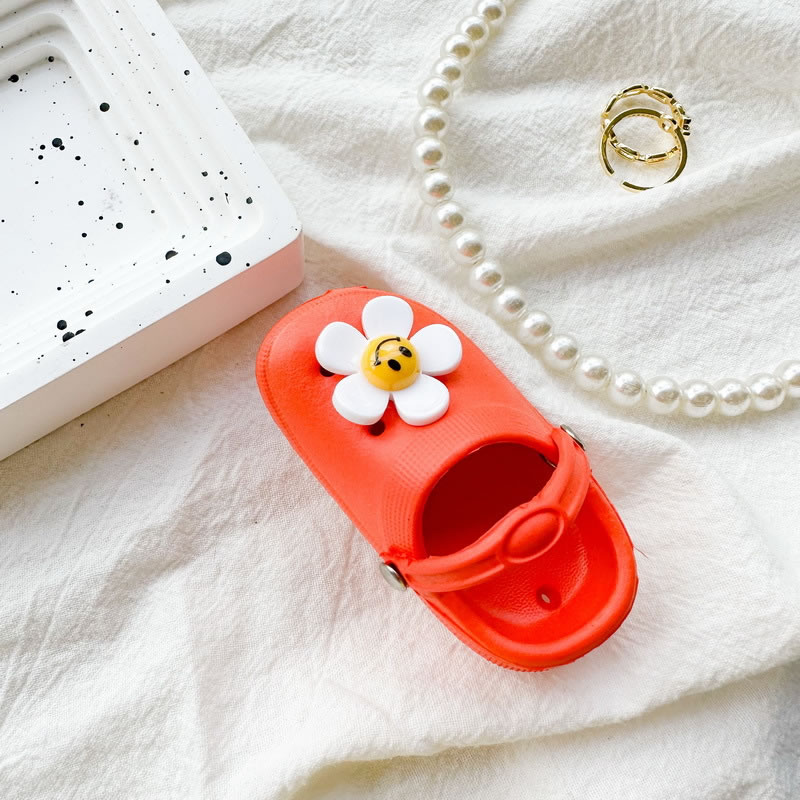 Fashion Flower Hole Shoes - Orange Plastic Flower Hole Shoes Mobile Phone Airbag Holder
