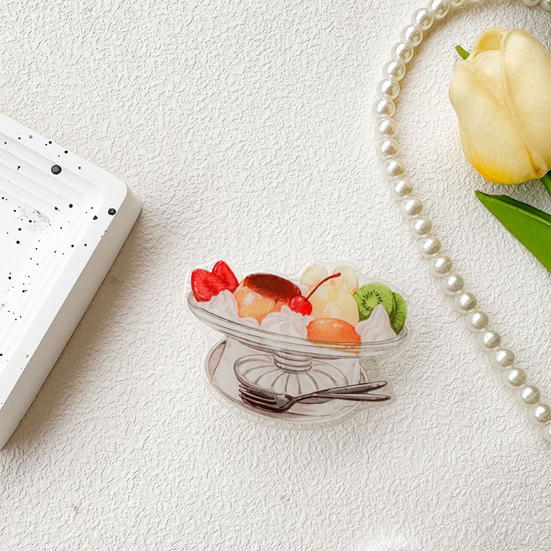 Fashion Fruit Platter Plastic Simulation Coffee Cake Mobile Phone Airbag Holder