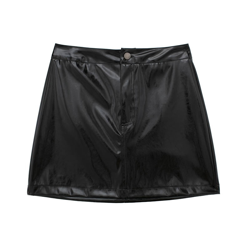 Fashion Skirt Bright Leather Skirt