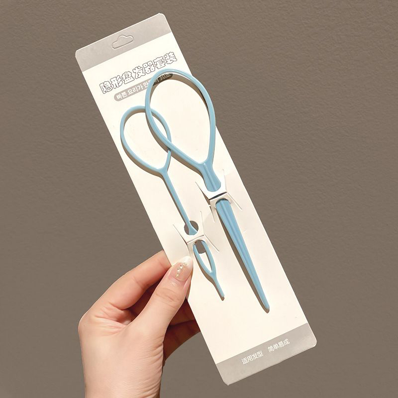 Fashion 3# Blue Hair Pin Set Of 2 Plastic Geometric Children's Hair Pull Pin Hair Braiding Tool