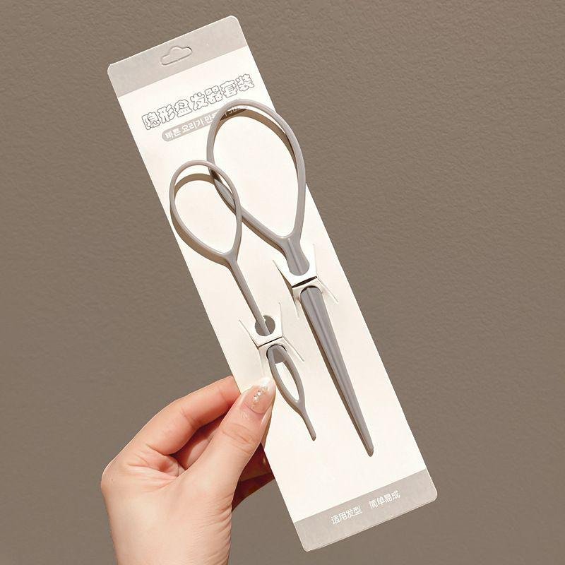 Fashion 5# Gray Hair Pin Set Of 2 Plastic Geometric Children's Hair Pull Pin Hair Braiding Tool
