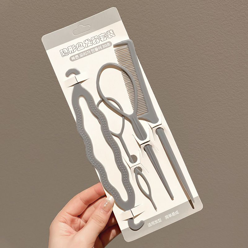 Fashion 6# Gray Hair Iron Set Of 4 Plastic Geometric Children's Hair Pull Pin Hair Braiding Tool