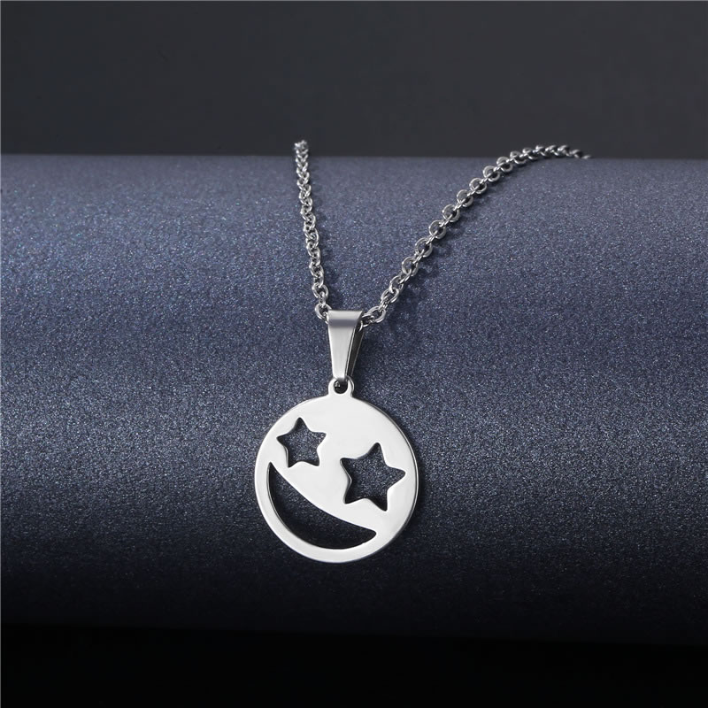 Fashion 2# Stainless Steel Smiley Necklace