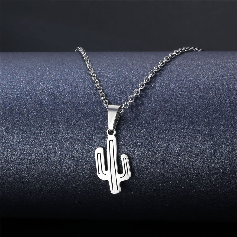 Fashion 16# Stainless Steel Cactus Necklace
