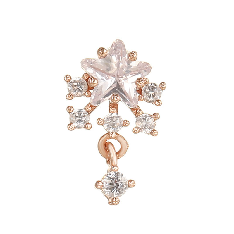Fashion 26# Copper And Diamond Geometric Piercing Stud Earrings