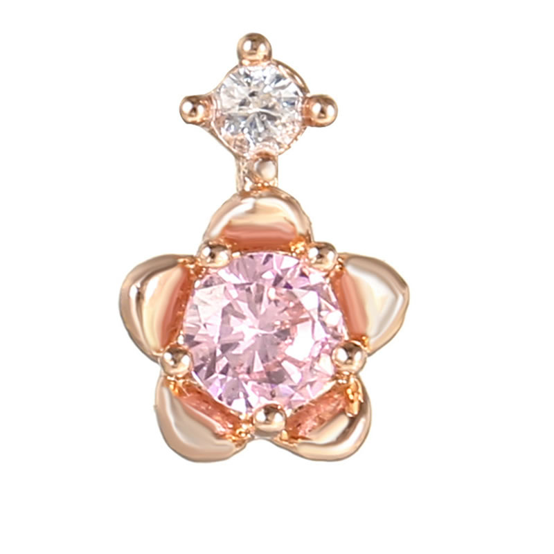 Fashion 44# Copper And Diamond Geometric Piercing Stud Earrings