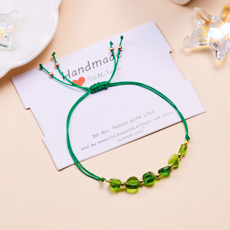 Fashion 4 Light Green Irregular Stone Beaded Bracelet