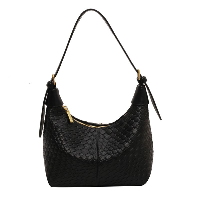 Fashion Black Pu Rhombic Large-capacity Handbag
