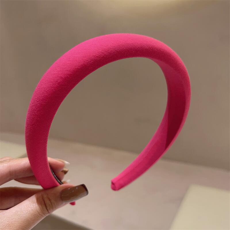 Fashion 15# Headband - Dark Pink Fabric Light Board Wide-brimmed Headband