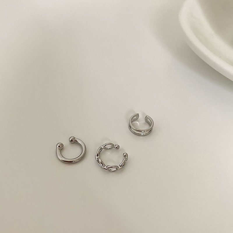 Fashion Silver Metal Geometric Ear Clip Set