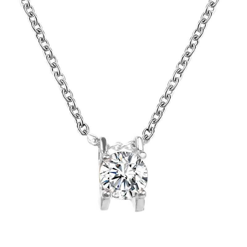 Fashion 2# Alloy Diamond Round Necklace