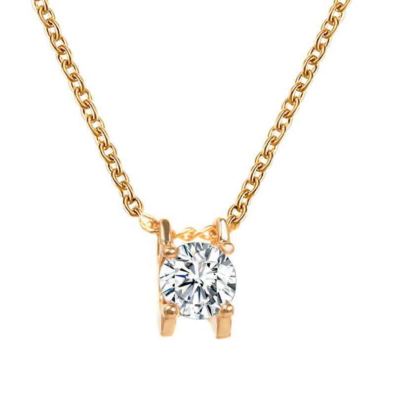 Fashion 3# Alloy Diamond Round Necklace