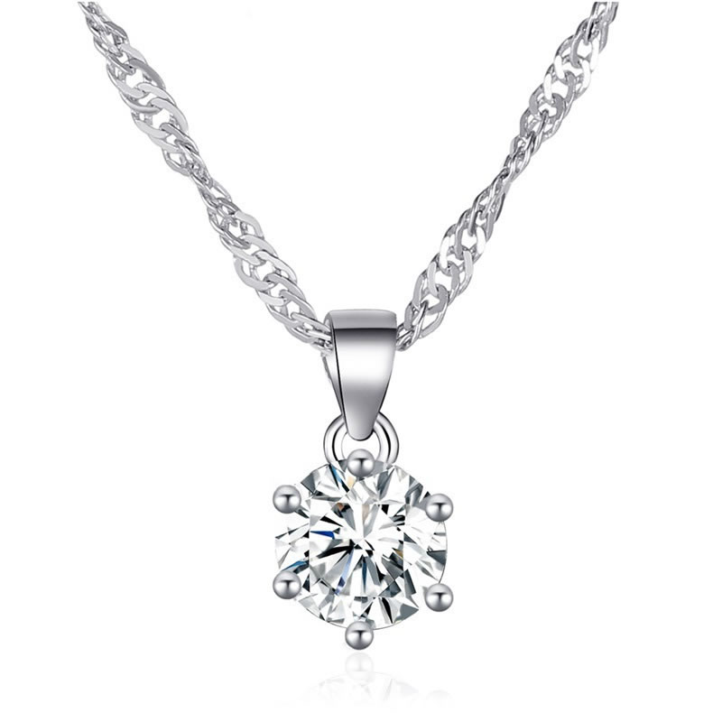 Fashion 4# Alloy Diamond Round Necklace
