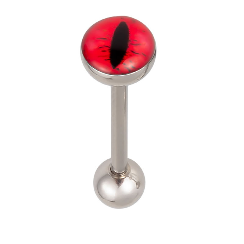 Fashion Red (2 Pieces) Stainless Steel Geometric Eye Piercing Tongue Nail