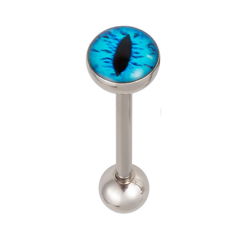 Fashion Blue (2 Pieces) Stainless Steel Geometric Eye Piercing Tongue Nail