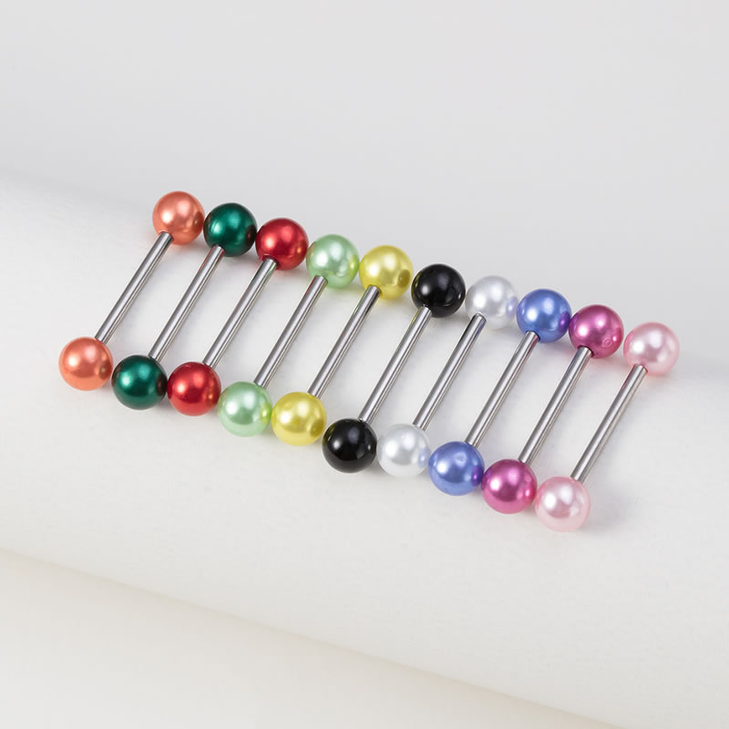 Fashion Mix 10 Colors (2 Packs) Acrylic Color Matching Ball Piercing Tongue Nail Set