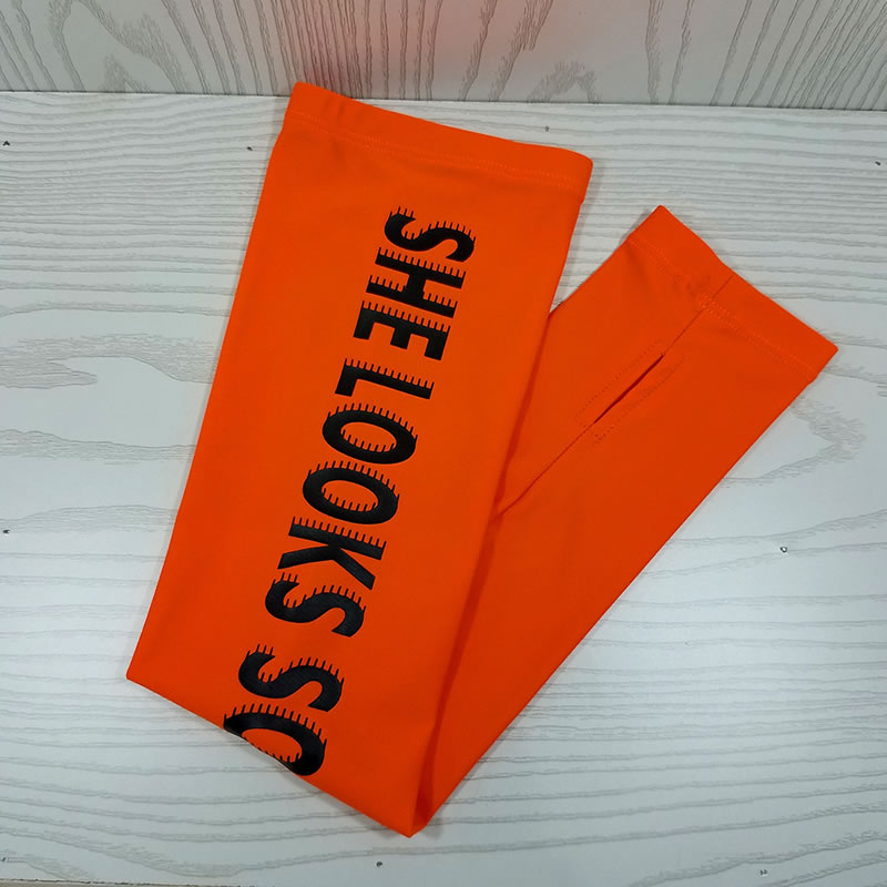 Fashion Orange Polyester Letter Print Sleeves