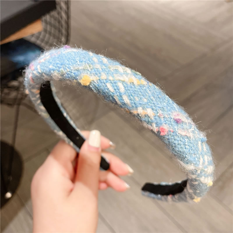 Fashion Blue Fabric Knitted Wide-brimmed Headband